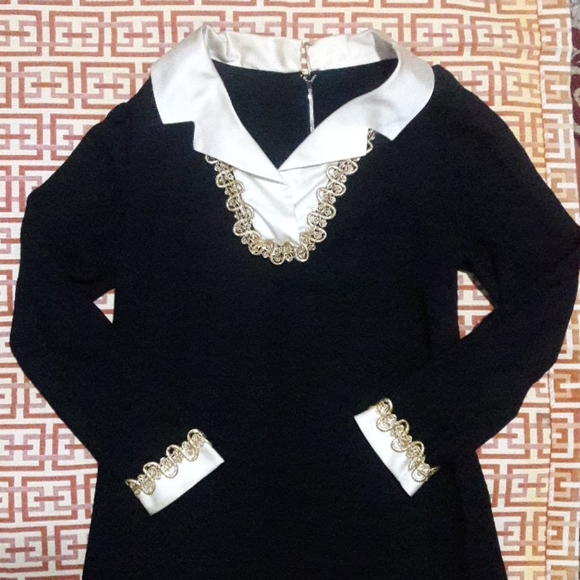 Vintage 60s Black Mod Dress - Picture 1 of 16